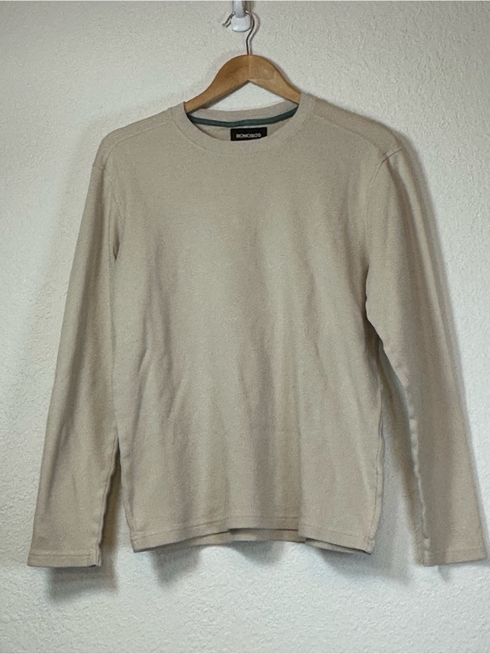 Bonobos Beige Crewneck Long Sleeve Waffle Weave Shirt